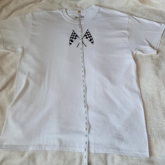 Racing Flags Print Crew Neck T-Shirt - Picture 3 of 7